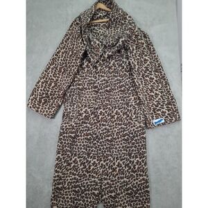 Snuggie Wearable Blanket Fleece Robe Leopard Animal Print Brown‎ Tan One Size